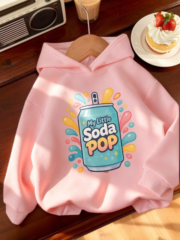 1 pièce sweat-shirt à capuche épais et chaud doublé de thermique pour jeune fille, vêtement pour jeune étudiant, convient pour les enfants en automne/hiver, Top à manches longues