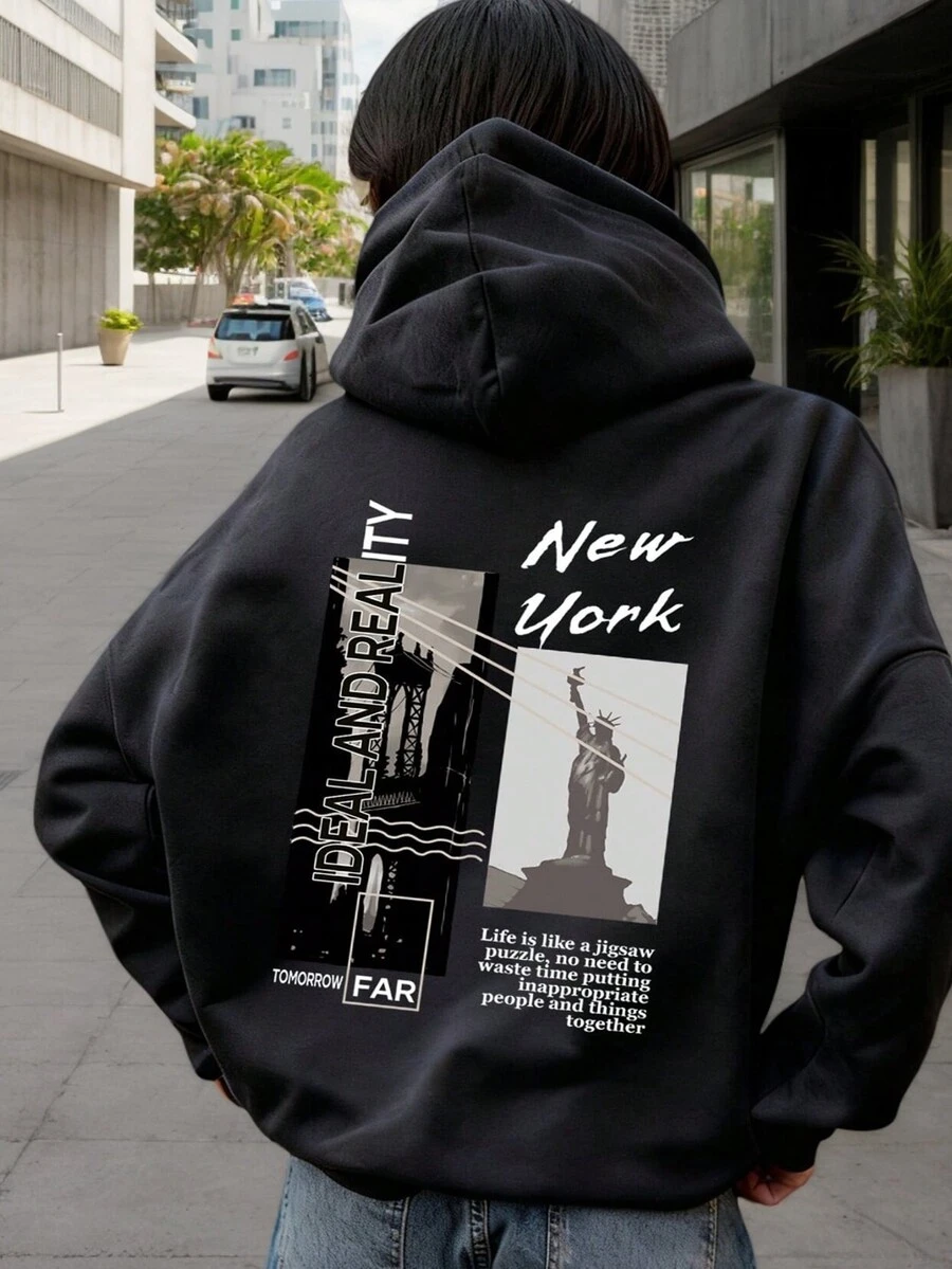 1pc Tween Girl Thermal Lined Thick Warm Hoodie Sweatshirt, Young Student Clothing, Suitable For Kids Autumn/Winter Long Sleeve Top - Dark Grey - View 1