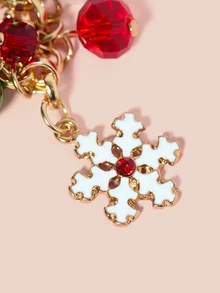 Hatastic 1件珍珠铃铛水晶球雪花吊坠树形手链礼物音乐节 - 彩色 - 查看 4