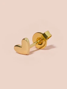 Hatastic 3 件套小爱心耳钉，女士款，低过敏性 14K 镀金耳钉叠戴，小蝴蝶结耳钉，适合多个耳洞，珠宝礼品，音乐节 - Gold-1# - 查看 3