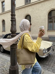 2026 Carnival Yellow Women's Casual Top, Spring To Summer Fashion Women's Long Sleeve Shirt Collar Blouse, Drop Shoulder Letter Embroidery Design, Valentine's Day Yellow Women's Shirt - Yellow - View 3