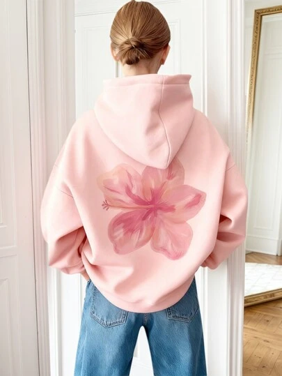 1pc Tween Girl Thermal Lined Thick Warm Sweatshirt, Young Student Clothing, Suitable For Kids Autumn/Winter Long Sleeve Top, Y2K/Casual/Sporty/Cute/Streetwear/Fashionable