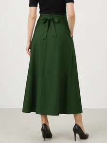 欧美时尚秋装女装优雅腰部精致时尚风百褶裙Y2K服饰女装街头潮流独立站爆款女装返校通勤蝴蝶结收腰修身休闲摆裙