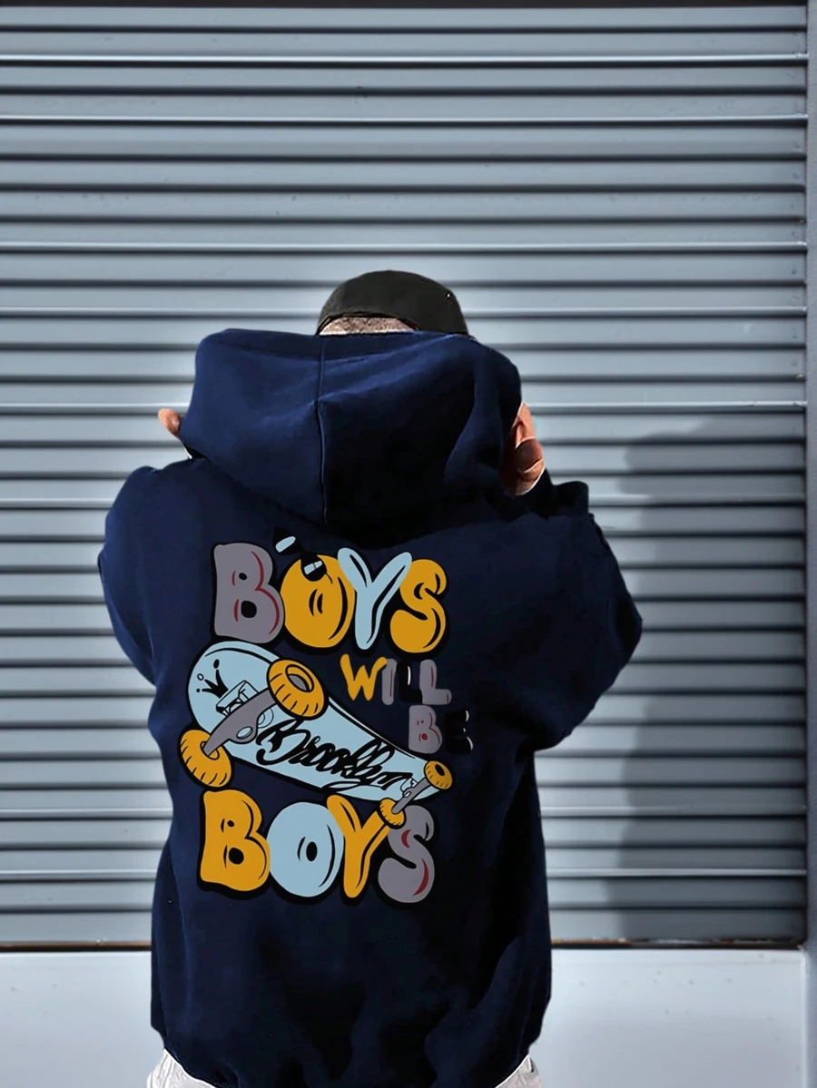 1pc Tween Boys' Casual Printed Pullover Sweatshirt, Warm Thermal Lined, Colorful & Fun Design To Inspire Young Imagination, Autumn/Winter