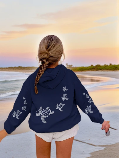 1pc Tween Girl Casual Printed Pullover Sweatshirt, Warm Thermal Lined, Long Sleeve, Autumn/Winter - Fun And Colorful Sweatshirt To Inspire Imagination In Young Wearers