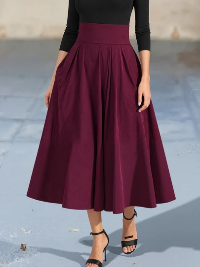 欧美时尚秋装女装优雅腰部精致时尚风百褶裙Y2K服饰女装街头潮流独立站爆款女装返校通勤蝴蝶结收腰修身休闲摆裙