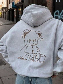 女童休闲印花连帽卫衣，秋冬季学生款 - 色彩鲜艳，展现每个孩子的独特风格