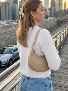 LUBI Basic Loose Fit V-Neck Cardigan, Relaxed Oversized Design, Soft Knit Fabric, Solid Color, Cozy Atmosphere, Suitable For Casual, Commute, Afternoon Tea, Travel, Women, Valentine's Day, New Year - White - View 2