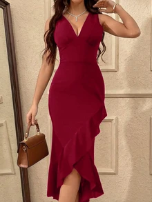 Women's Elegant Fish-Tail Dress, Fashion Summer