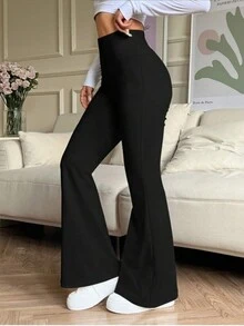 高腰弹力喇叭瑜伽裤，压缩紧身运动裤，适合运动、跑步、健身，透气速干，女士运动裤