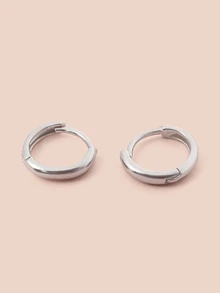 Hatastic 4件套水晶小耳环，银色，新款Y2K酷炫日常佩戴饰品，女孩礼物，音乐节礼物 - 銀色 - 查看 3