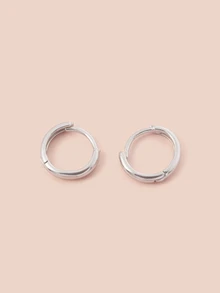 Hatastic 4件套水晶小耳环，银色，新款Y2K酷炫日常佩戴饰品，女孩礼物，音乐节礼物 - 銀色 - 查看 5