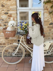 Nuevo cárdigan de punto, unicolor, con botones, versátil, casual, para otoño/invierno, Navidad, Año Nuevo