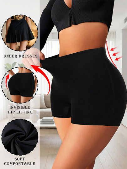 Naadloze veiligheidsshorts met hoge taille voor dames, gemaakt van ijzijde, veiligheidsbroek voor dames, boxershorts voor dames, fietsbroekjes voor dames, corrigerende shapewear voor dames, sexy shapewear met billenliftend effect, yogashorts