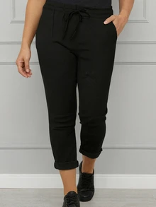 Plus Size Solid Color Simple Slim Fit Casual Pants