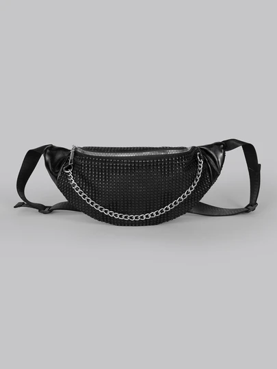 DareSee Summer Women's Diamond Chained One Shoulder Crossbody Bag Fanny Pack, Suitable For Students, Office, Commuting, Shopping, Traveling, Sports