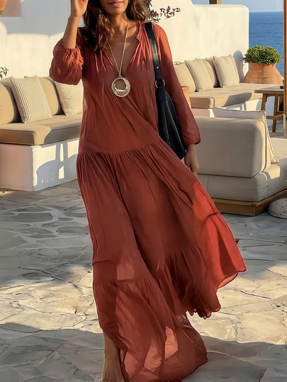 Spring To Summer Casual Loose Beach Dress, Elegant Dresses For Women, Beach Dresses, Holiday Outfits For Women, Carnival Clothing, Summer Dresses