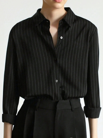 Women's Casual Striped Long Sleeve Shirt, Spring & Fall,Long Sleeve Tops
