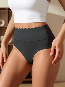 2pcs Women's Seamless Panties Set, Sexy Lingerie - Black - View 2