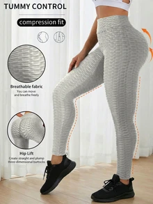 Honeycomb Pockets Yoga Women Pants Pants In Sports Leggings Seamless Solid Color High Waist Breathable Running Fitness Shaping Thong Women Pants Woman Clothing Sports Tights
