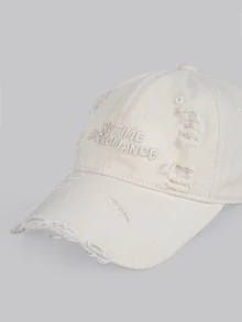 DareSee 1顶字母刺绣做旧棒球帽，女款，软帽冠，宽帽檐，防晒 - 破洞 - 查看 2