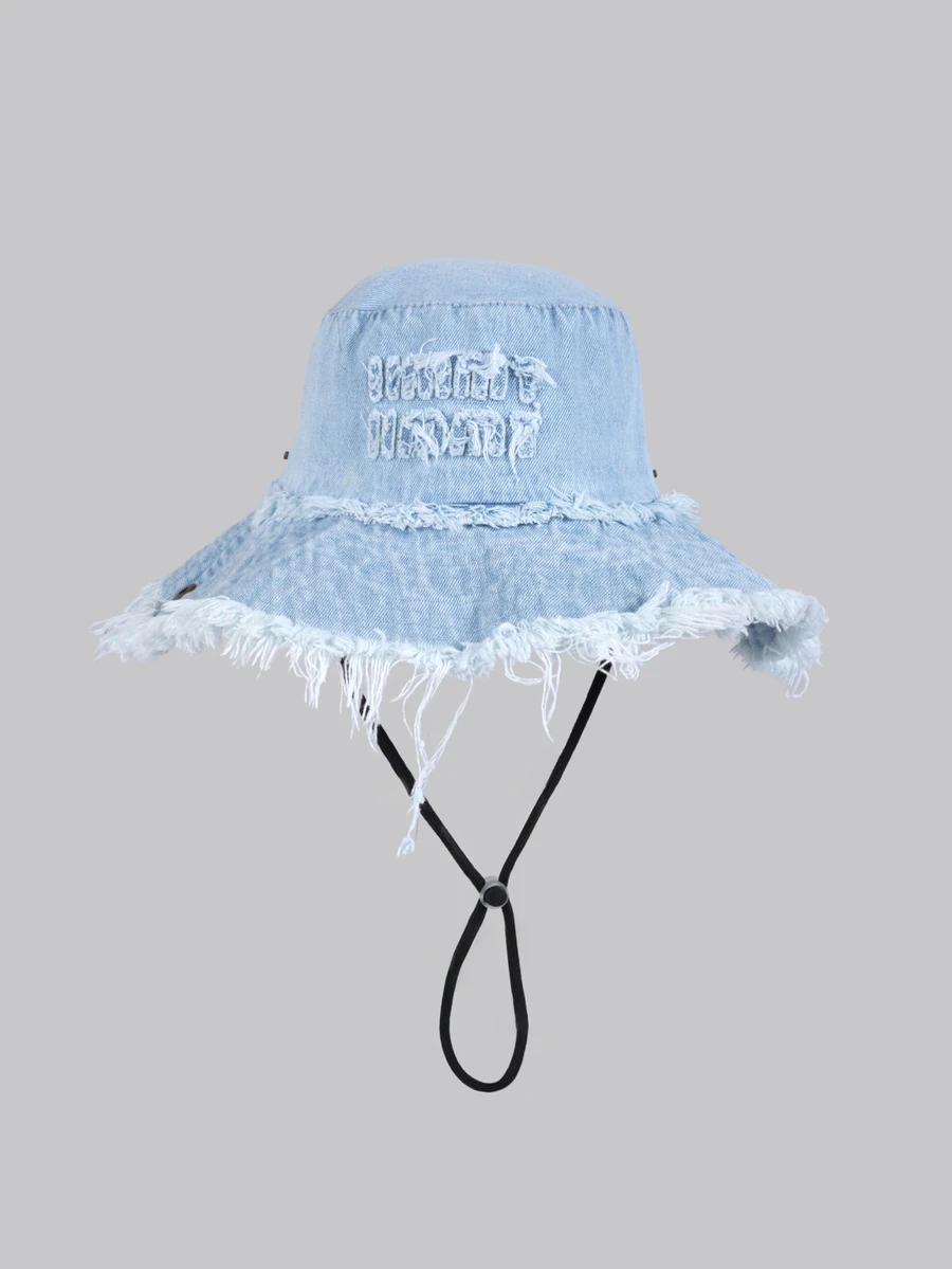 DareSee 1 pieza Sombrero de cubo con cordón, bordado con letras desgastado y lavado en estilo vintage, unisex. Sombrero versátil de protección solar para deportes al aire libre, viajes, playa y ocasiones casuales, festivales de música. - Multicolor - Ver 1