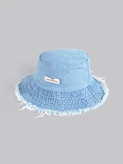 DareSee Street Women's Denim Bucket Hat, Washed Bucket Hat, Sun Hat With Small Label, Sun Protection, Lightweight Section, Summer Music Fest