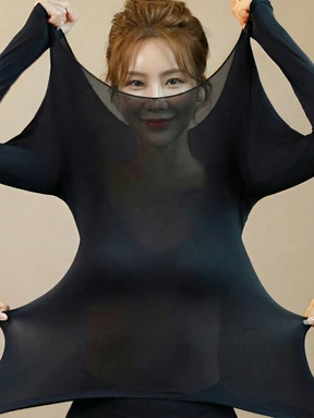 Biancheria intima termica donna senza cuciture nera e rosa, ultra sottile, tinta unita, calda e confortevole, a maniche lunghe con collo a giro, aderente e ad alta elasticità. Top base donna beige trasparente, tinta unita casual, leggero e caldo, adatto per autunno/inverno, canotta basic sottile, alla moda per uso quotidiano.