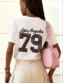 1pc Tween Girls Leopard Print Short Sleeve T-Shirt, Comfortable And Fashionable Summer Top For Young Students