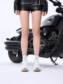 DareSee 2025秋冬新款短款增高女鞋，厚底运动鞋，坡跟鞋，白色百搭女士系带休闲运动鞋 - 白色 - 查看 2