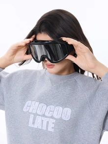 DareSee PC 框架男女通用滑雪镜，黑色镜框和白色水银镜片，沙滩配件，眼镜，遮阳，舒适休闲装，户外骑行眼镜，适合夏季海滩度假、户外、秋季旅行 - 銀色 - 查看 1