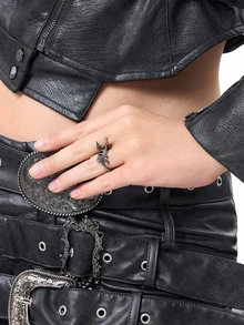 DareSee 1pc Dragon Shaped Ring, Cute Animal Style Adjustable Open Ring For Women, Fashionable Niche Design, Minimalist Aesthetic - Multicolor - View 1