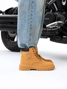 DareSee 2025秋冬新款户外休闲大号黄色靴子，防水徒步靴，可搭配连帽衫参加音乐节 - 駝色 - 查看 5