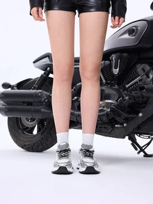 DareSee 2025秋季女装时尚圆头系带撞色休闲厚底运动鞋音乐节 - 白色 - 查看 2