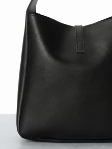 CHICVUE Thời Trang Mới Bốn Mùa Màu Trơn Túi Tote Dung Tích Lớn Túi Bucket Đơn Giản Hợp Thời Trang Đa Năng Túi Đeo Vai Đi Lại Cho Nữ - màu đen - Xem 6