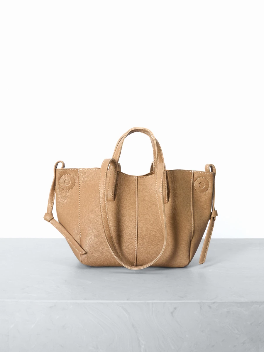 CHICVUE New Stylish Casual Versatile Large Capacity Tote Handbag With Shoulder Strap - Khaki - View 1