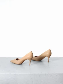 CHICVUE Pantofi cu toc stiletto, toamnă/iarnă, cu vârf ascuțit, culoare uni elegantă, kaki, cu toc înalt pentru femei, eleganți - Kaki - Vizualizare 2