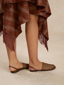 Tropiscape Sandal đế bằng lưới quai sau kiểu Âu và Mỹ mới, dép lê đi biển thoải mái khoét lỗ cho nữ, phong cách Cottagecore, trang phục mùa hè. - màu nâu - Xem 4