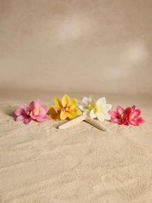 Tropiscape 5/4/1 pieza, Pasador de pelo con flor azul simulada en forma de pico de pato, accesorio de pelo hecho a mano dulce para decoración de vacaciones en la playa de Hawái, el vestido perfecto para primavera y verano! Cottagecore, Atuendo de verano - Multicolor - Ver 2