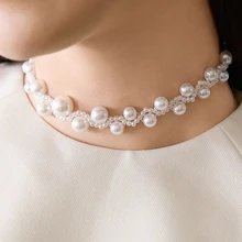 Clariva Faux Pearl Decor Necklace - White - View 4