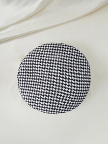 Clariva Houndstooth Pattern Beret, Suitable For Daily Wear Christmas Winter Christmas Gifts New Year - Multicolor - View 2