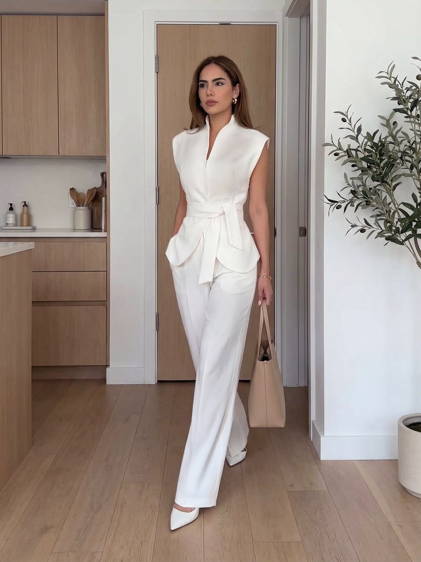 مجموعة بدلة نسائية أنيقة وكاجوال للذهاب إلى العمل،...