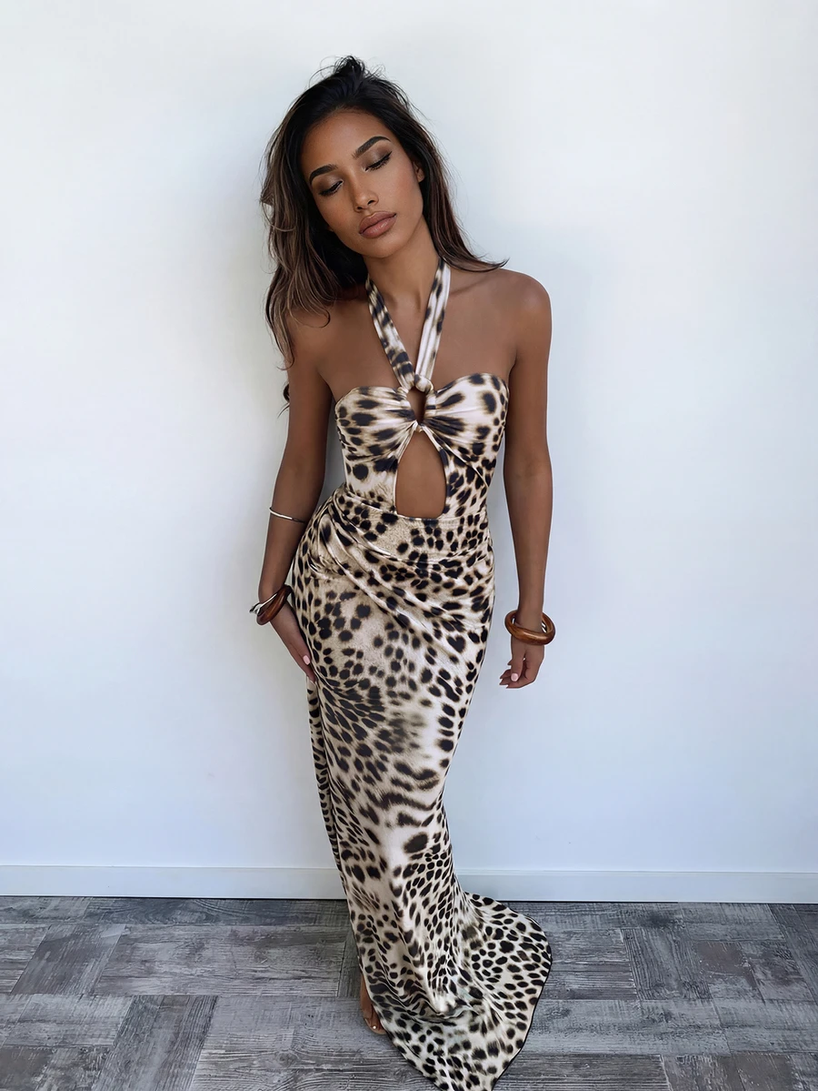 2026 New Fashionable Sexy Halter Tie Dye Bikini Set 2pcs Women Swimsuit - Multicolor - View 1