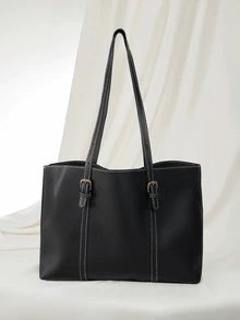 Clariva 蝴蝶结装饰轻便，商务休闲结饰大容量手提包，母亲节礼物，适合妈妈，适合少女、女大学生、新秀和白领工作者，非常适合办公室、大学、工作、商务、通勤、户外、旅行、郊游、书包、大容量、便携，适合少女、女大学生，非常适合办公室、大学、小学、中学、高中、工作、商务、通勤、办公室，时尚拉链手提包 - 黑色 - 查看 3