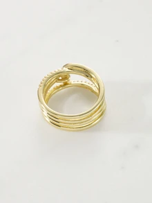 Clariva 1pc Romantic Retro Style Promise Ring Knot Design Symbol Of Charm And Fashion Gift For Family Friends Lover Christmas Gift(No Box) - Gold - View 6