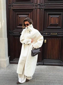 Women's Loose Comfortable Overcoat, Autumn/Winter Fashion Casual Outerwear