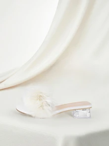 Clariva Giày cao gót nữ mới mùa hè 2025, Giày sandal thời trang, Giày sandal xỏ ngón, Giày sandal đế thô cho nữ, Dép đi trong nhà ngày lễ cho nữ - Màu be - Xem 1