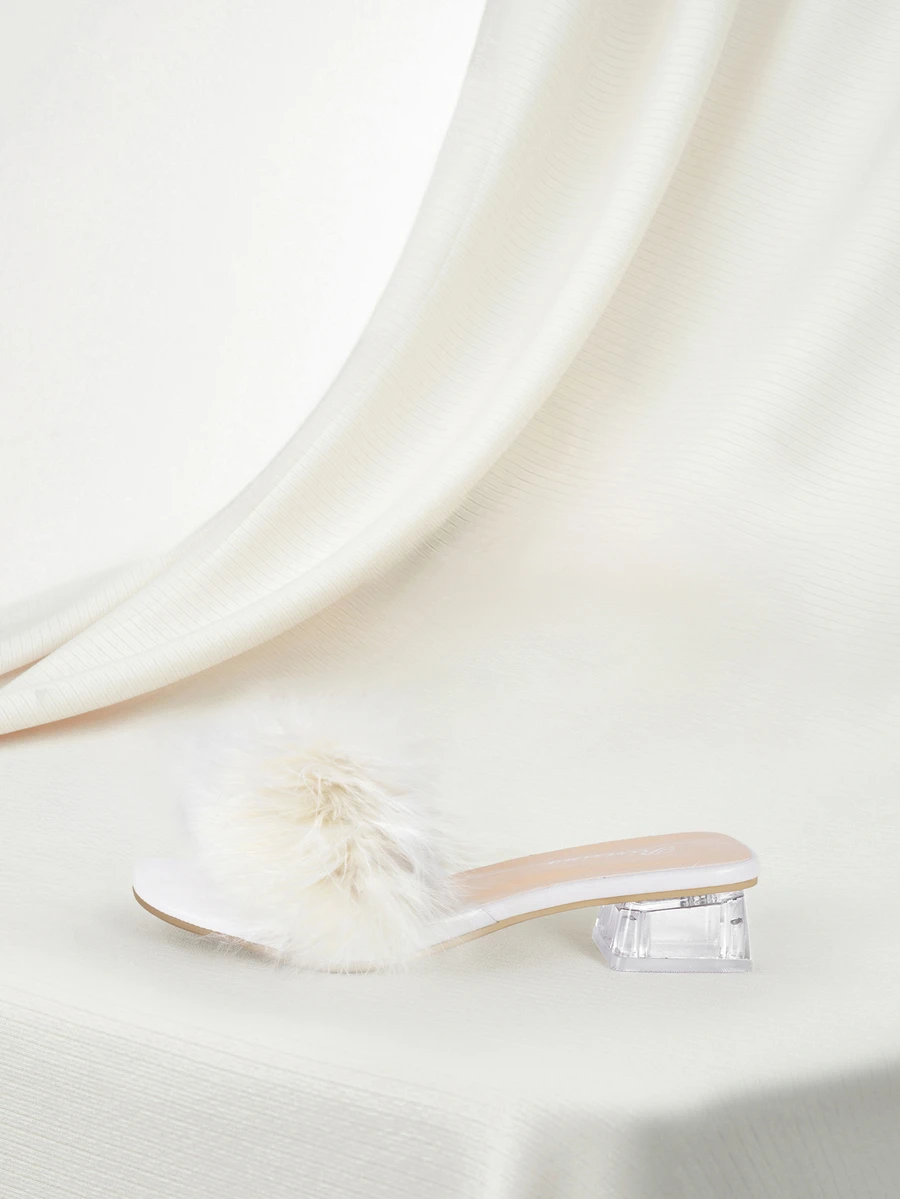 Clariva Giày cao gót nữ mới mùa hè 2025, Giày sandal thời trang, Giày sandal xỏ ngón, Giày sandal đế thô cho nữ, Dép đi trong nhà ngày lễ cho nữ - Màu be - Xem 1