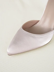 Clariva 2025秋冬新款时尚性感超高跟电镀珍珠镂空女式高跟鞋，大码，欧美风格，优雅，派对鞋 - 杏色 - 查看 4