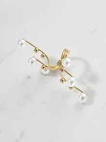 Clariva Faux Pearl Decor Wrap Ring - White - View 1